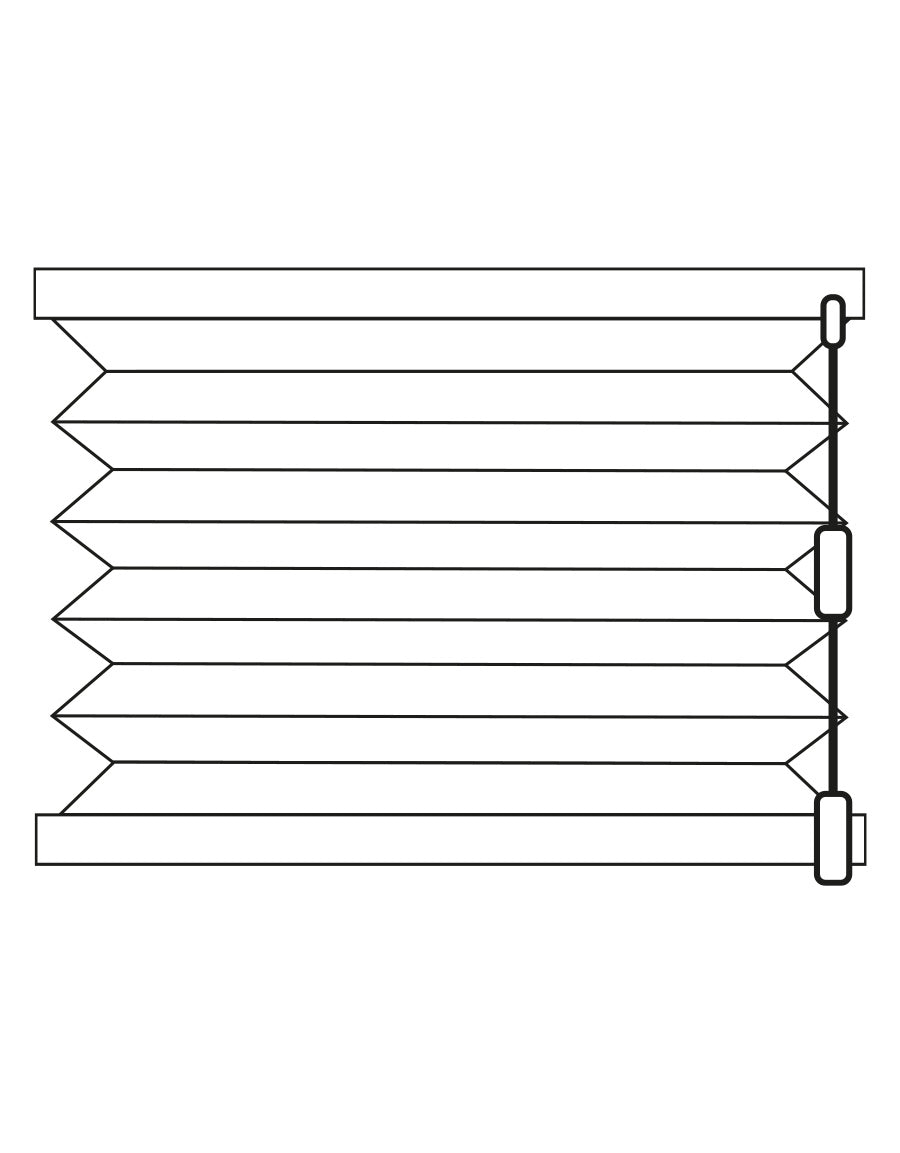 Illustration över frihängande plisségardin