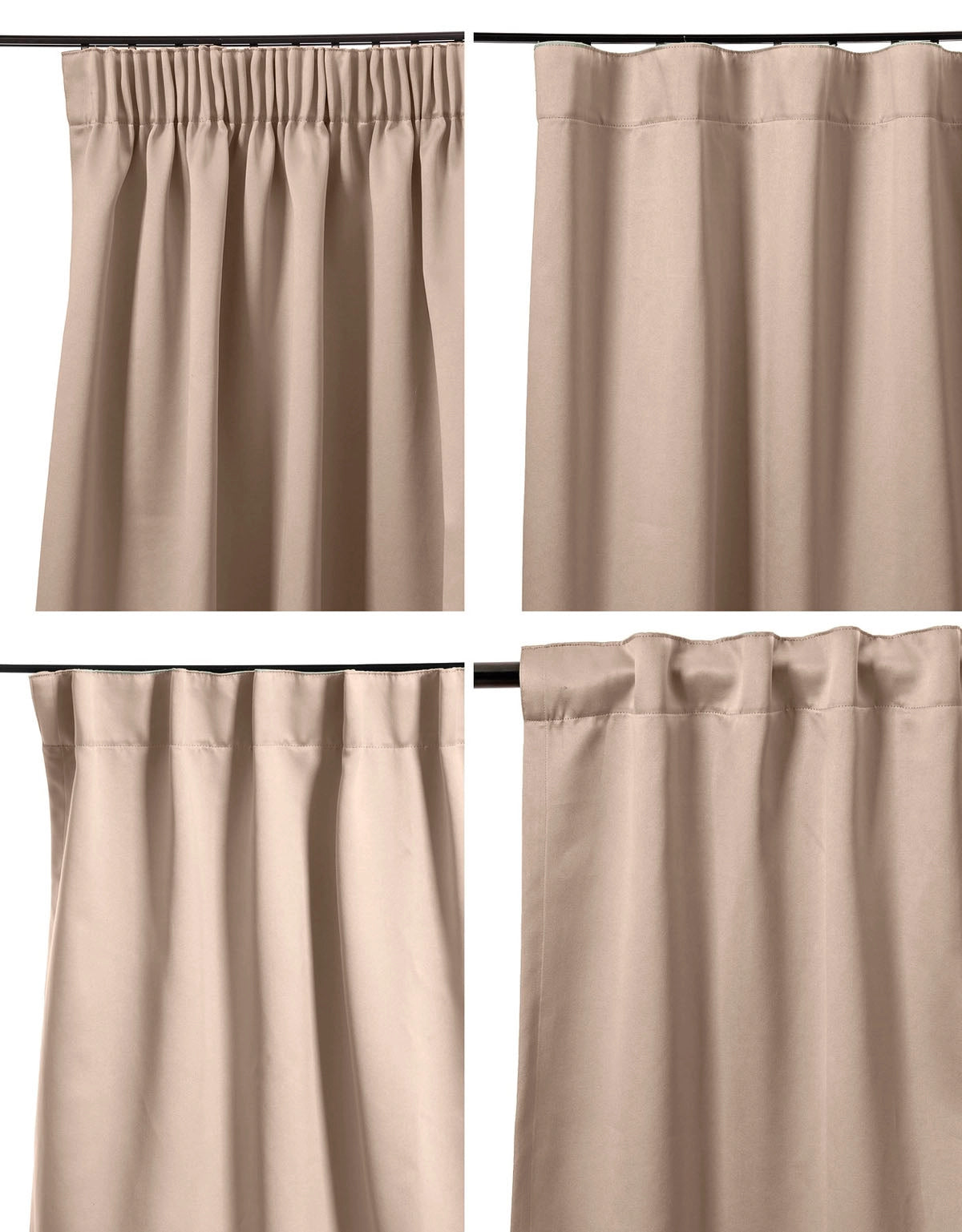 Upphängningssätt för gardin Stilla beige