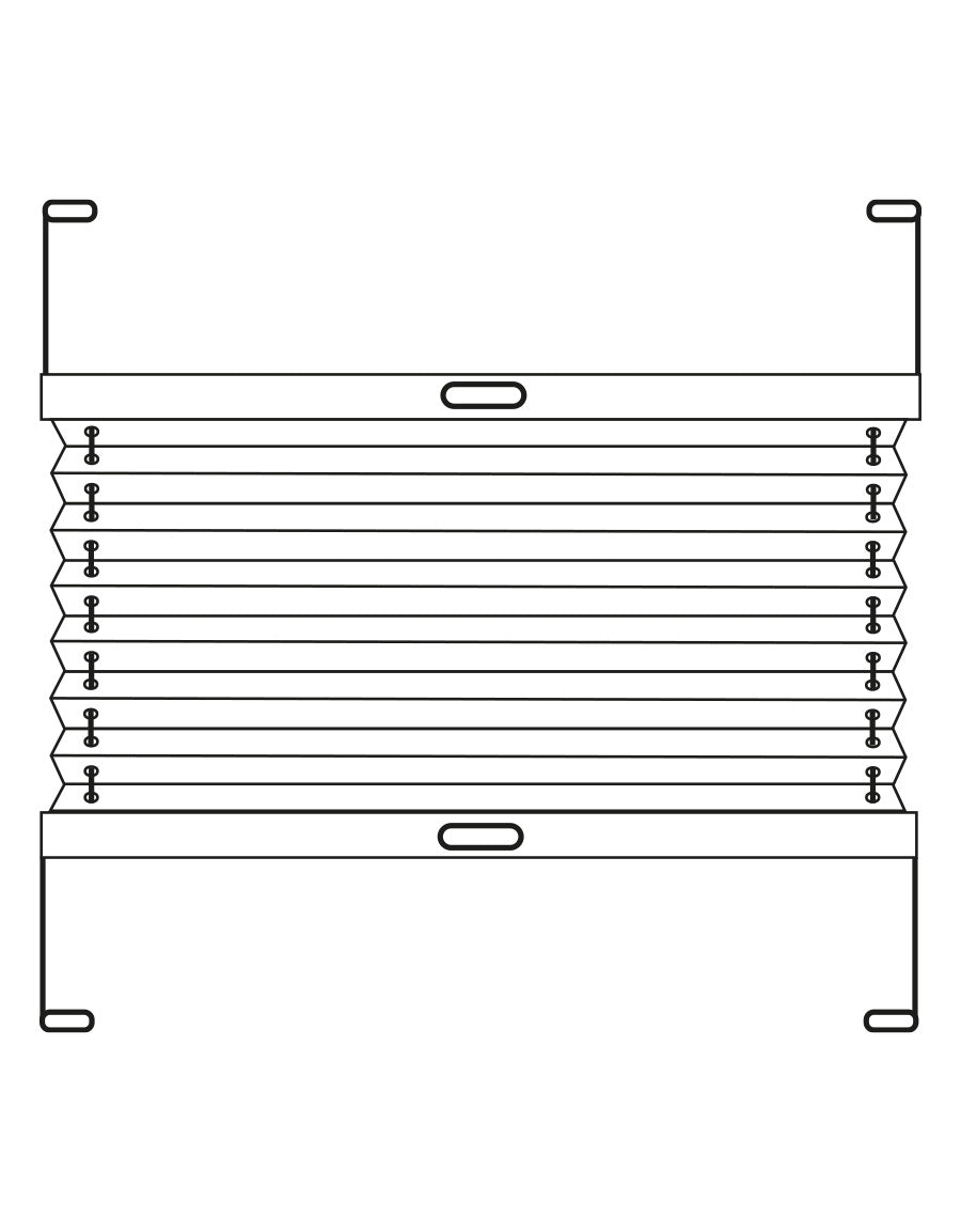 Illustration över ställbar plisségardin